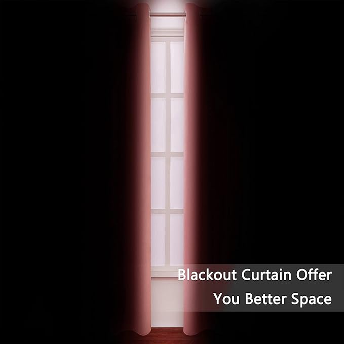 Blackout Curtains 52 x 84 inch/Coral Curtains Set of 2 Panels/Thermal Insulated - Image 3