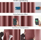 MIULEE Dusty Rose Back Tab Blackout Curtains 52x102 Inch Long 2 Panels Set | - Image 5