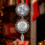 Memorial Car Rearview Ornament with Custom Names - My Mind Still Talks to You with Wing Charm Christmas Ornament Car Mirror Hanging Accessories Grieving Remembrance Sympathy Gift for Loss