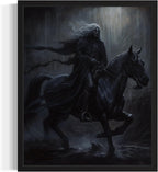 Black Dark Knight Poster Art Print, Halloween Scary Vintage Wall Art Academia Spooky Painting Decoration for Horror Prints, Gothic Posters Bedroom Decor 89 (Black Dark Knight, 8 x 10 inches, Unframed)
