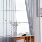 SpaceDresser Grey Sheer Curtains 4 Panels Rod Pocket Semi-Sheer Curtain 63 - Image 4