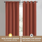 MIULEE Terracotta Blackout Curtains 4 Panels Set 72 Inch Length Bedroom | - Image 7
