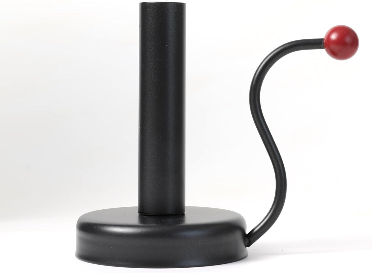 Black Iron Taper Candle Holder，Vintage Candlestick Holder Candlelight Stand for Farmhouse Decor Table Decoration (Black-Red)