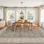 6x9 Area Rugs Living Room: Bedroom Washable Carpet Warm Taupe | Large Vintage - Image 9