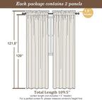 Chyhomenyc Extra Long Sheer Curtains 120 Inches Long 2 Panels Set, Light - Image 3