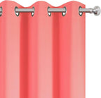Coral Blackout Curtains 42 x 54 Inch Length Set of 2 Panels Grommet Bedroom - Image 7