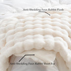 BENVWE Faux Fur Throw Blanket for Couch - Cozy Plush Fluffy Soft Thick Bubble Blanket for Living Room Home Decor - Mothers Day Birthday Gifts for Women, Cream White, 51" x 63"