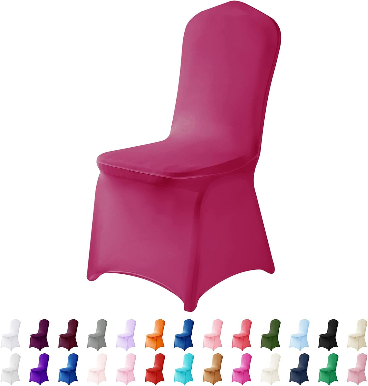 Spandex Chair Covers, 25PCS, Washable Protector for Living Room, Party, Banquet, Wedding, Hotel (Fuchsia)
