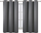 Frost Grey Blackout Curtains, 42 x 54 Inch Length, Grommet Bedroom & Living - Image 2
