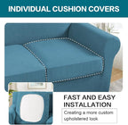 Turquoize 3 Piece Sofa Covers for 2 Cushion Couch Sofa Slipcover Soft Couch - Image 5