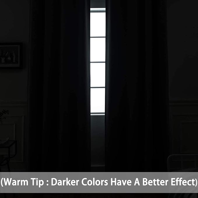 Yakamok Room Darkening Curtains 52x96 inch Length Dark Green-Living Room | 2 - Image 3