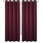Blackout Curtains 52 x 90 Inch Long Burgundy Red Curtains Set of 2 Panels Room - Image 2