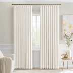MIULEE Ivory Back Tab Blackout Curtains 52x72 Inches Long 2 Panels Set | Rod - Image 9