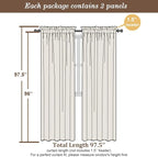 Chyhomenyc Black Sheer Curtains 96 Inches Long 2 Panels, Light Filtering Black - Image 2