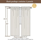 Chyhomenyc Sheer Curtains 96 inches Long 2 Panels - Image 3