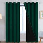 Yakamok Dark Green 100% Blackout Curtains 96 Inches Long 52" Wide 2 Panels | by Yakamok