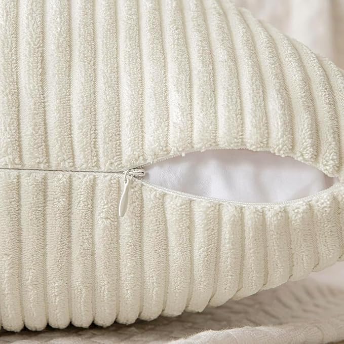 MIULEE Cream White Decorative Lumbar Throw Pillow Covers 12x24 Inch 2 Pack | - Image 6