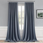 MIULEE Stone Blue Back Tab Blackout Curtains 52x108 Inch Long 2 Panels Set | - Image 9