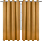Blackout Curtains 66 x 72 Inch Long Mustard Yellow Curtains Set of 2 Panels - Image 2
