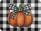 Fall Pumpkin Dish Drying Mat for Kitchen Counter Black White Buffalo Check Thanksgiving Super Absorbent Reversible Microfiber Kitchen Countertop Protector Dishes Pad Large 18x24 inch