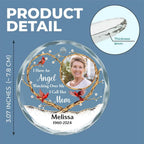 Personalized Angel Ornament for Loss of Loved Ones – an Angel Watching Over Me, Custom Photo Glass Keepsake for Family, Friends, Memorial Ornaments for Deceased