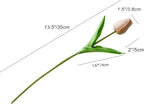 Mandy's Artificial Tulips 20 Stems Light Brown PU Faux Flowers for Wedding Home Decor 13.5 Inch