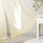 MIULEE Light Cream Sheer Curtains 84 Inches Long 4 Panels 42 x 84 Inches | - Image 6