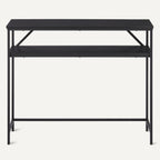 Amazon Basics Rectangular Console Table with Storage Shelf, Steel Frame, 39x31x11.8 in, Black