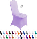 SUPERO Waterproof Spandex Chair Cover 12PCS, Stretch Dining Chair Covers, Polyester Outdoor Chair Covers, Protector Stretch Chair Cover for Party Universal, Banquet, Wedding Event, Hotel(Lavender)