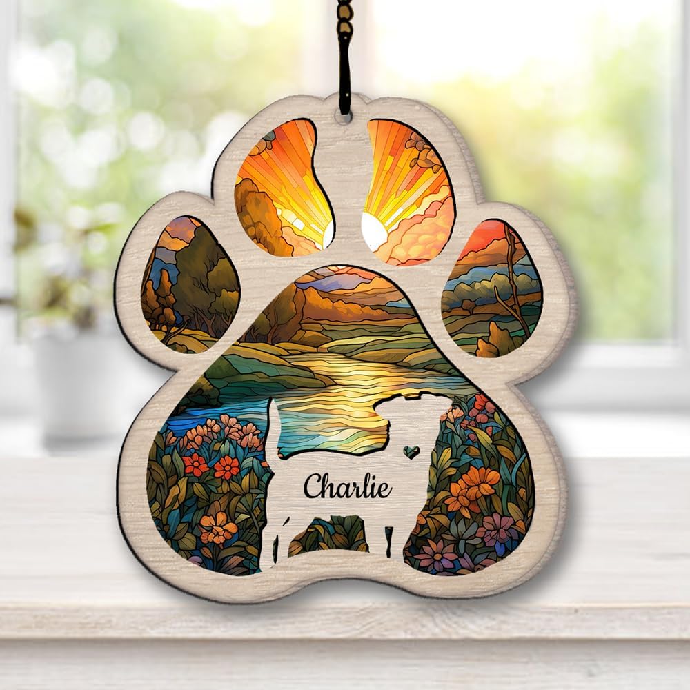 IZI POD Personalized Akita Suncatcher Dog Memorial Gifts, Custom Akita Ornament Christmas Tree, Pet Remembrance Gift, Loss of Dog Sympathy Gift, Pets Memorial Ornament, Pet Loss Suncatcher