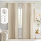 MIULEE Cream Beige Back Tab Blackout Curtains 52x84 Inch Length 2 Panel Set | by MIULEE