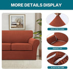 Turquoize 3 Piece Sofa Covers for 2 Cushion Couch Sofa Slipcover Soft Couch - Image 4