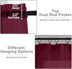 Burgundy Valances for Windows, Burgundy Sheer Curtains 14 Inch Length 2 Pack - Image 5