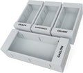 SpaceAid Bag Storage Organizer for Kitchen Drawer, Bamboo Organizer, Compatible with Gallon, Quart, Sandwich and Snack Variety Size Bag (4 Pack), Gray