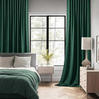 MIULEE Christmas Hunter Green Back Tab Blackout Curtains 52"x96" 2 Panels | Rod - Image 2