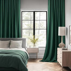 MIULEE Christmas Hunter Green Back Tab Blackout Curtains 52"x90" 2 Panels | Rod - Image 2