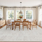 8x10 Area Rugs Living Room: Bedroom Washable Carpet Neutral Cream | Large - Image 3