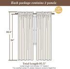 Chyhomenyc Black Sheer Curtains 84 Inches Long 2 Panels, Light Filtering Black - Image 2