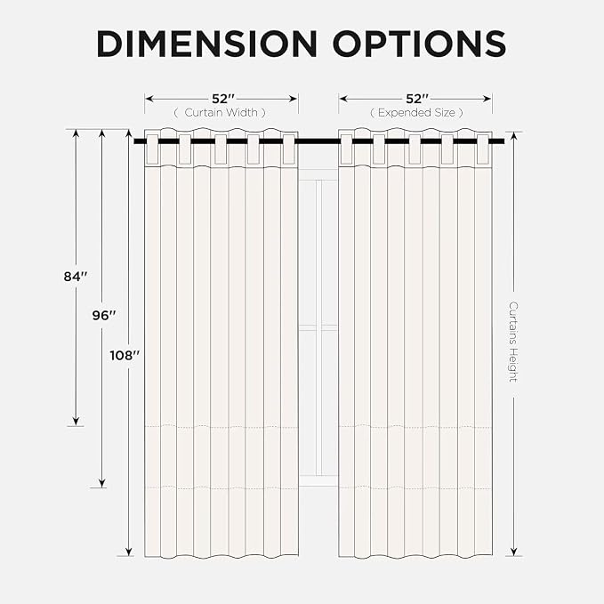 Joydeco 90 Inch 60% Blackout White Curtains 2 Panels, Elegant Semi Sheer - Image 7