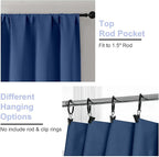 Simplebrand Ava Royal Blue Short 36 Inches Blackout Curtain 2 Panels Set - Image 4