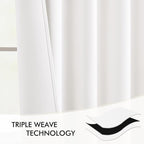 MIULEE Pure White Back Tab Blackout Curtains 52x120 Inch Long 2 Panels Set | - Image 7