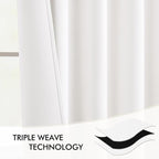 MIULEE Pure White Back Tab Blackout Curtains 52x63 Inches Long 2 Panels Set | - Image 7