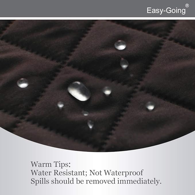 Easy-Going Reversible Couch Cover, 3 Cushion Sofa, Chocolate/Beige | Machine - Image 4