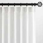 Pinch Pleated Sheer Curtains 120 Inches Long, Light Filtering Semi Sheer White by Topfinel