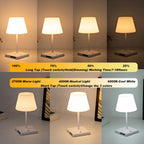 Cordless Table lamp, Outdoor Battery Operated Rechargeable Desk lamp,Waterproof Shower Lamp,4000mAh LED 3 Colors Small Wireless lamp for Kitchen Counter -White