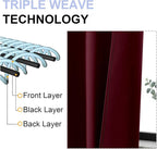 Simplebrand Ava Burgundy Blackout Curtains - Image 5