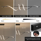 Modern Ceiling Chandelier Light, Anti Flicker Pendant Lamp with Remote Control Dimmable 3 Color Mode & Brightness (Warm Cool Neutral Light) for Kitchen Bar