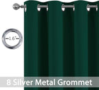 Yakamok Room Darkening Curtains 52x96 inch Length Dark Green-Living Room | 2 - Image 4