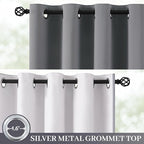 Yakamok Grey 100% Blackout Curtain Panels 84 inches, 2 Panels | Blackout - Image 2