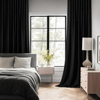 MIULEE Black Back Tab Blackout Curtains 52x100 Inch Length 2 Panels Set | Rod - Image 2